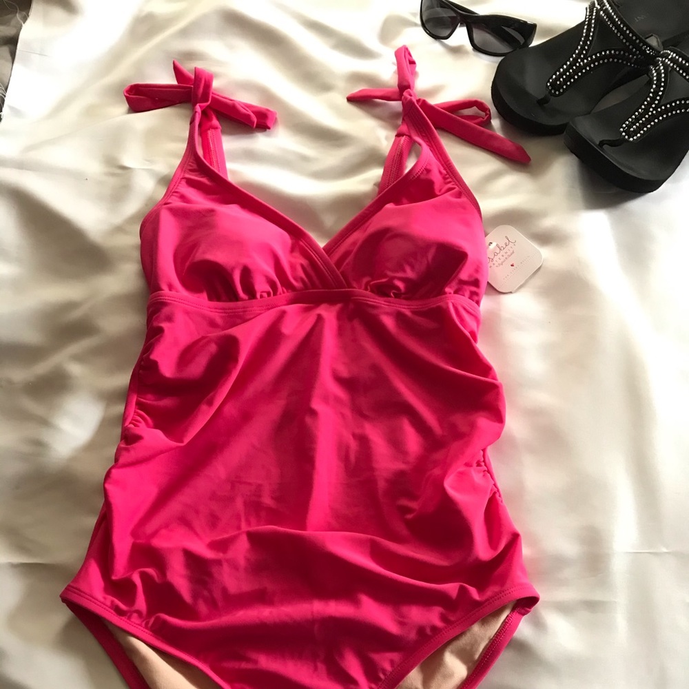Isabel Pink one piece maternity swimsuit small&med